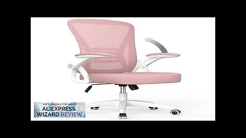 Pink Ergonomic Office Chair with Slide Seat Mesh Seat Adjustable Lumbar Support Review