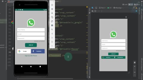 64 Material Design Login and Register Android Studio – WhatsApp Tutorial _2