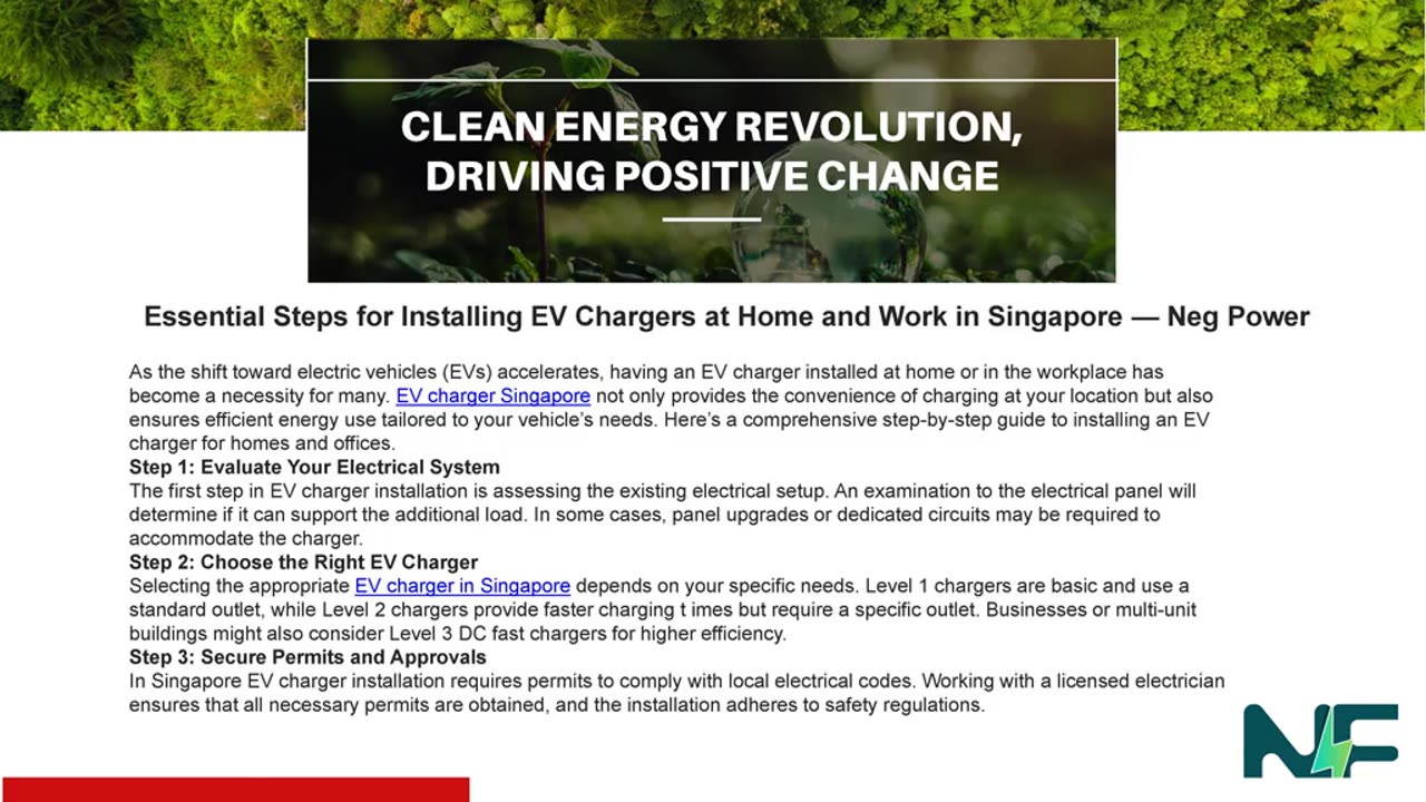 Essential Steps for Installing EV Chargers at Home and Work in Singapore — Neg Power