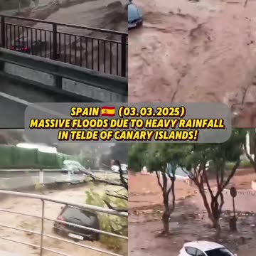 Massive floods due to heavy rainfall in Telde of Canary Islands, Spain 🇪🇸 (03.03.2025)