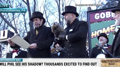 BREAKING — Punxsutawney Phil saw his shadow. Six more weeks of winter.