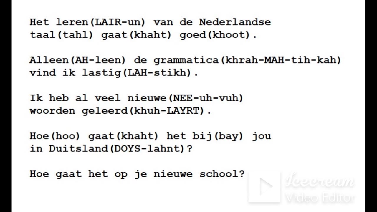 Dutch Language Learning - Introductory: A Letter