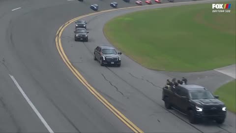 President Donald J. Trump delivers a message to the drivers at the Daytona 500!