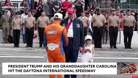 President Trump And His Granddaughter Carolina Hit The Daytona 500