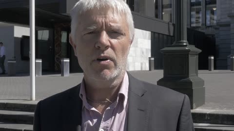 Dr Matt Shelton outside Parliament.