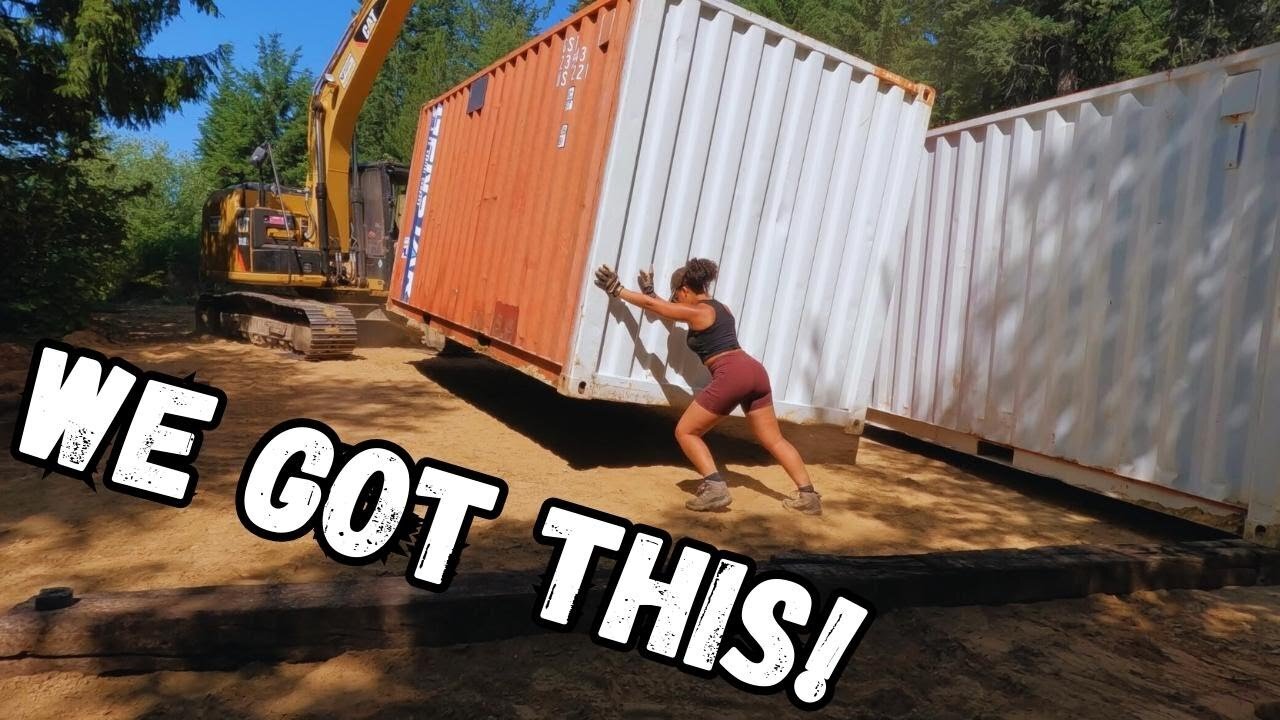 Moving Three 20ft Shipping Containers On Our Off-Grid Property!