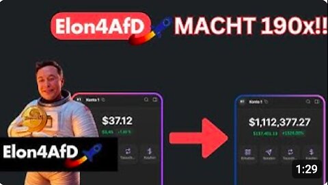 🚀 190X GAINS in EINEM MONAT?! Elon4AfD EXPLODIERT! 🤯💰Elon Musk für Alice Weidel und AfD!