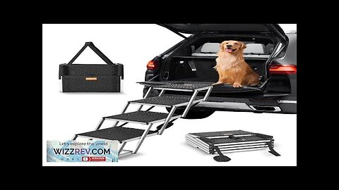 VEVOR Dog Stair for Cars 4-step Folding Dog Steps Aluminum Loads Review