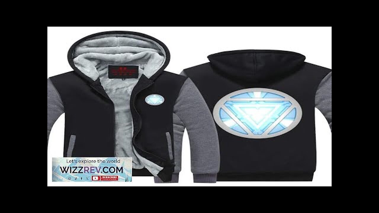 Iron Man Avengers Arc Reactor Blue Symbol Hooded Jacket Review