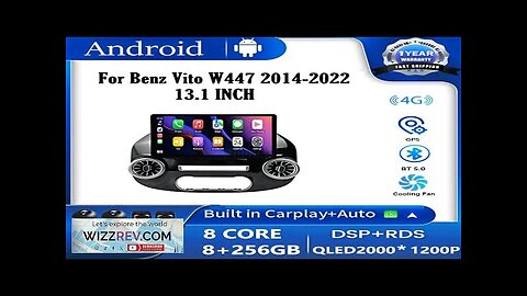 13.1 Inch Android OS Car Radio For Benz Vito W447 2014-2022 Stereo Review