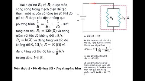 Hai điện trở R1 và R2 được mắc song song trong mạch điện để tạo thành một nguồn có tổng trở R