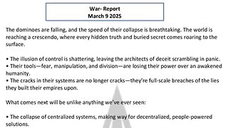 WAR REPORT - MARCH 9 2025 - HUMANITY IS RISING