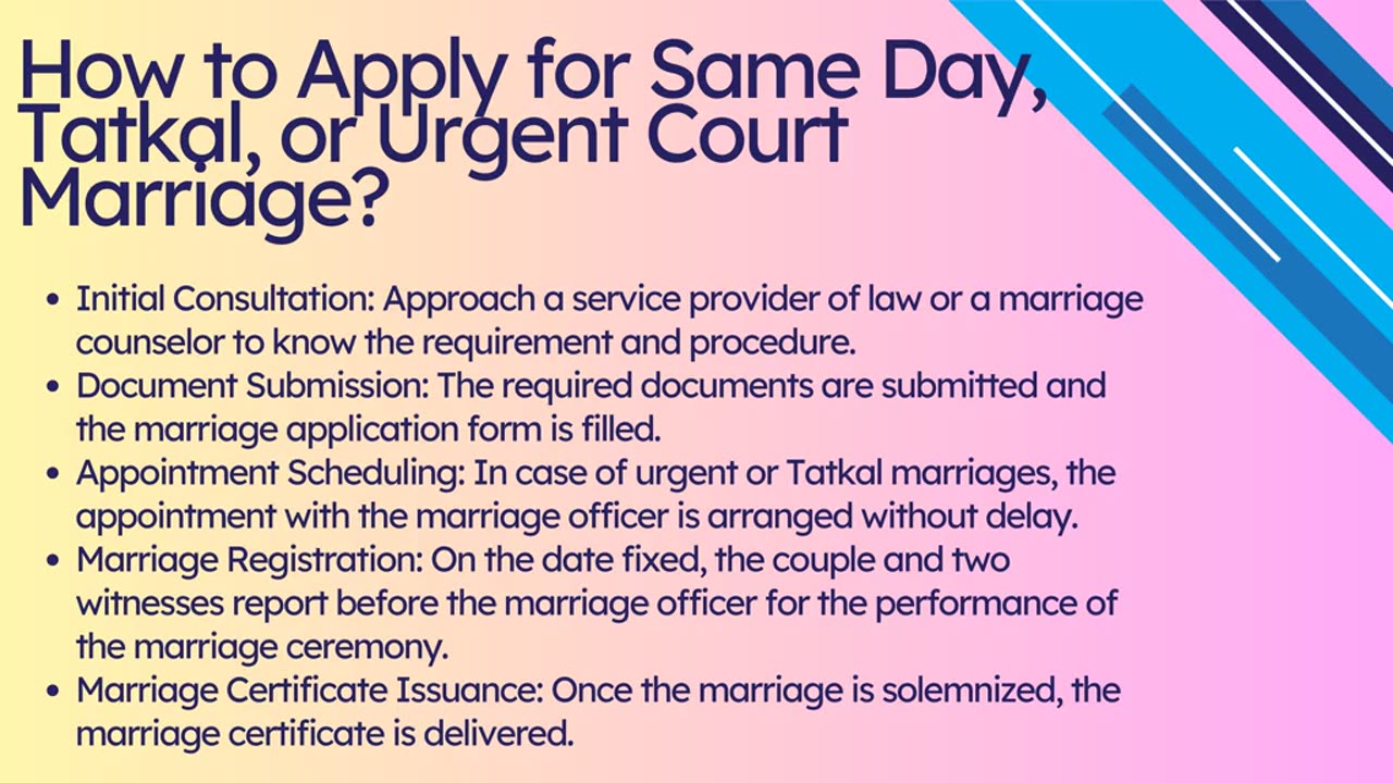 Same Day, Tatkal & Urgent Court Marriage in Delhi Services