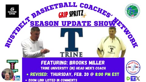 REVISED TIME! Season Update Coaches’ Show E10: Brooks Miller, Trine U. (IN)