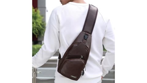 Fashion Men's Waterproof Waist Bag | Leather Casual Crossbody Pouch for Men, Women & Sports Use