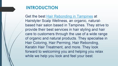 Get the best Hair Rebonding in Tampines