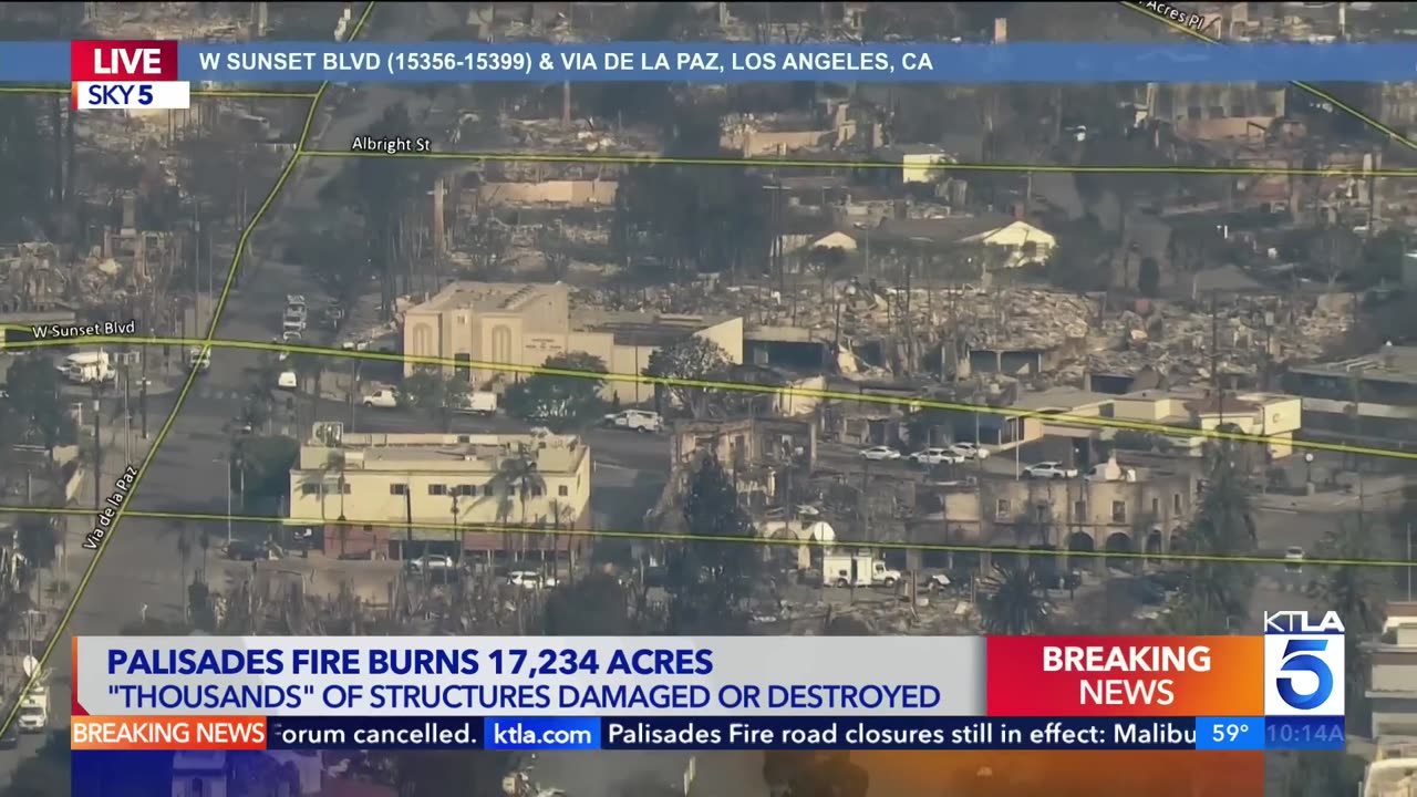 Before and after aerial views show devastation caused by Palisades Fire