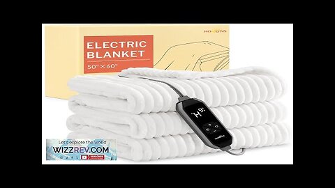 HOMLYNS LuxeHeat Electric Heated Blanket Throw 50" x 60" with 10 Review