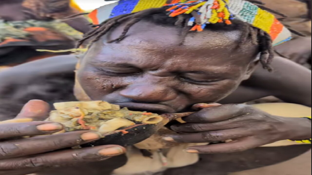 wow 😋🔥 that's incredible delicious food hadzabe tribe eating Food