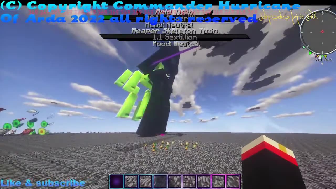Minecraft mob battle Reaper Skeleton titan vs Acid titan