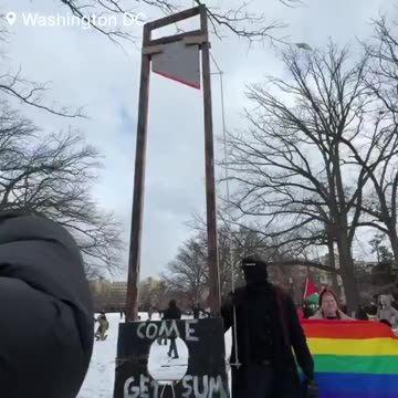 DEMOCRATS SET UP GUILLOTINE OUTSIDE CAPITOL BUILDING.