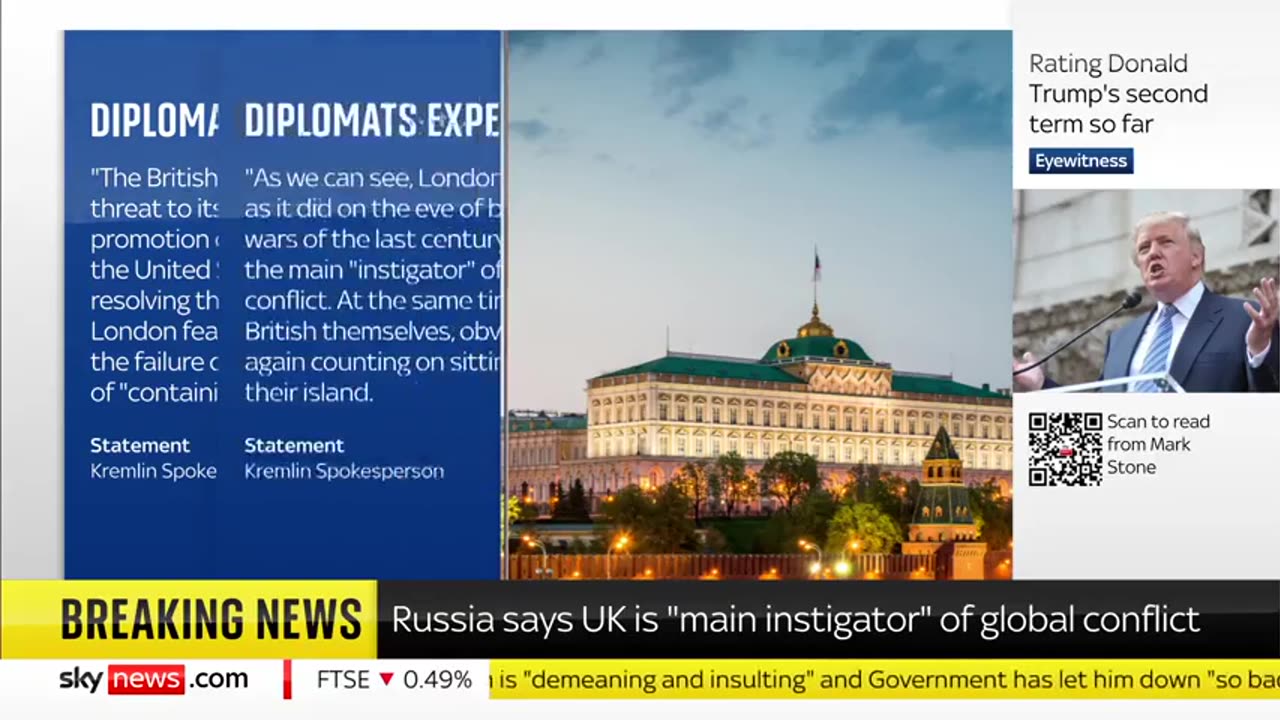 Russia accuses London of being the ＂main instigator＂ of global conflict