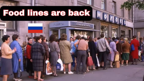 Russians Stand in Line To Buy Basic Foods