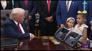 A nine-year-old leukemia survivor tells Trump Thank you in a cute way