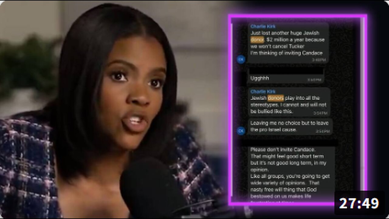 VIDEO: Candace Owens Vindicated? Popular Talk Show Host Releases Texts Proving Charlie Kirk Was Planning To Officially Leave The Israel First Movement Days Before His Death