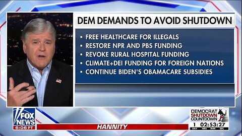 Hannity: Dems Demands To Avoid Govt Shutdown