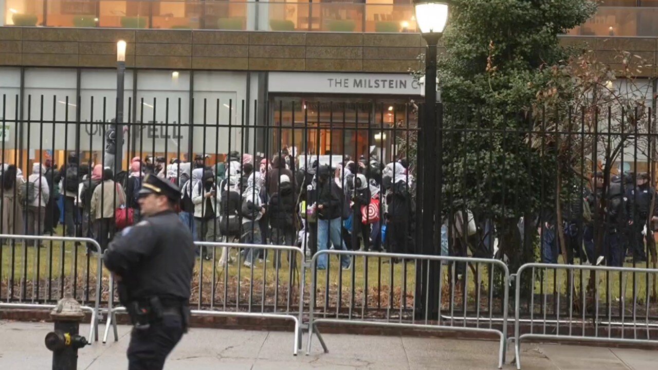 ARRESTS of Barnard College protesters after OCCUPIED college gets a Bomb Threat