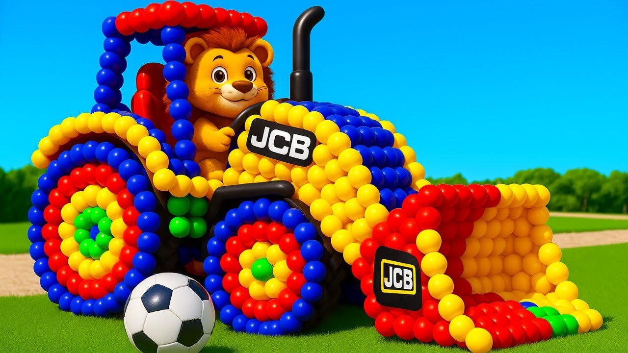 The mascot vibrato assistant Balloon JCB and Tractor on the football field is popular, co produced