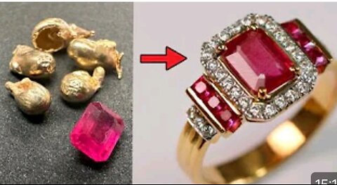 Custom Pink Ruby Vintage Gold Ring With Ruby Stone