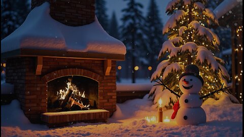 ☃️Gentle Crackle of a Fireplace with Distant Whispers of a Winter Snowstorm❄️