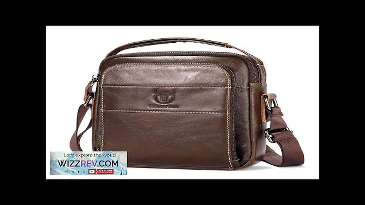 BULLCAPTAIN Genuine Leather Men Shoulder Bags Vintage Small Flap Crossbody Briefcase Handbag Review