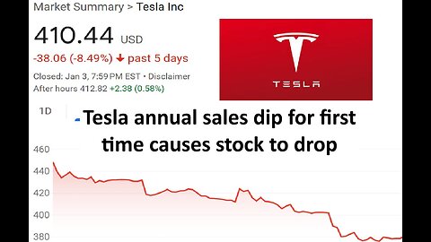 Tesla annual sale drop first time in over 10 years