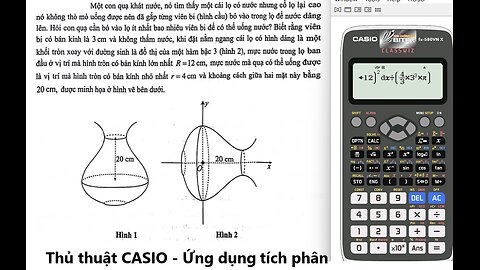 Thủ thuật CASIO: Một con quạ khát nước, nó tìm thấy một cái lọ có nước nhưng cổ lọ lại cao nó không