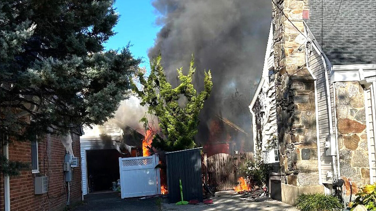 Mutual Aid to Malverne - Garage Fires
