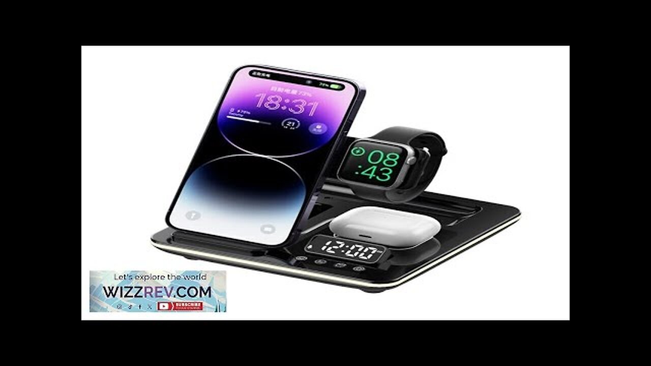 XJCX A93 5-in-1 15W Foldable RGB Wireless Charger with Digital Display Time Review