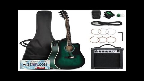 Full Size 6 Strings Acoustic Electric Guitar Beginner Kit w/ 15W Ampw/Inbuilt Review