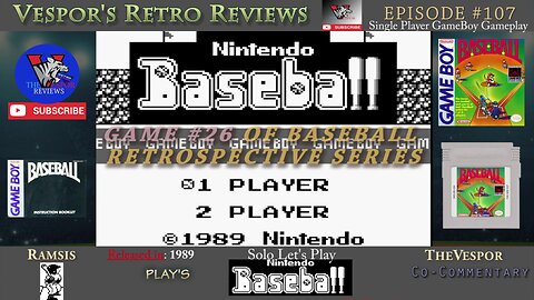 Solo Retro Let's Play | Baseball | (Game Boy) | Baseball Retrospective 26 | 🕹️⚾