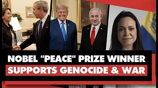 Shocking hypocrisy: Nobel Peace Prize winner supports Israel's genocide & Trump's war on Venezuela