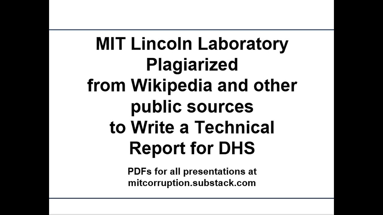 MIT Plagiarized from Wikipedia and Other Public Sources