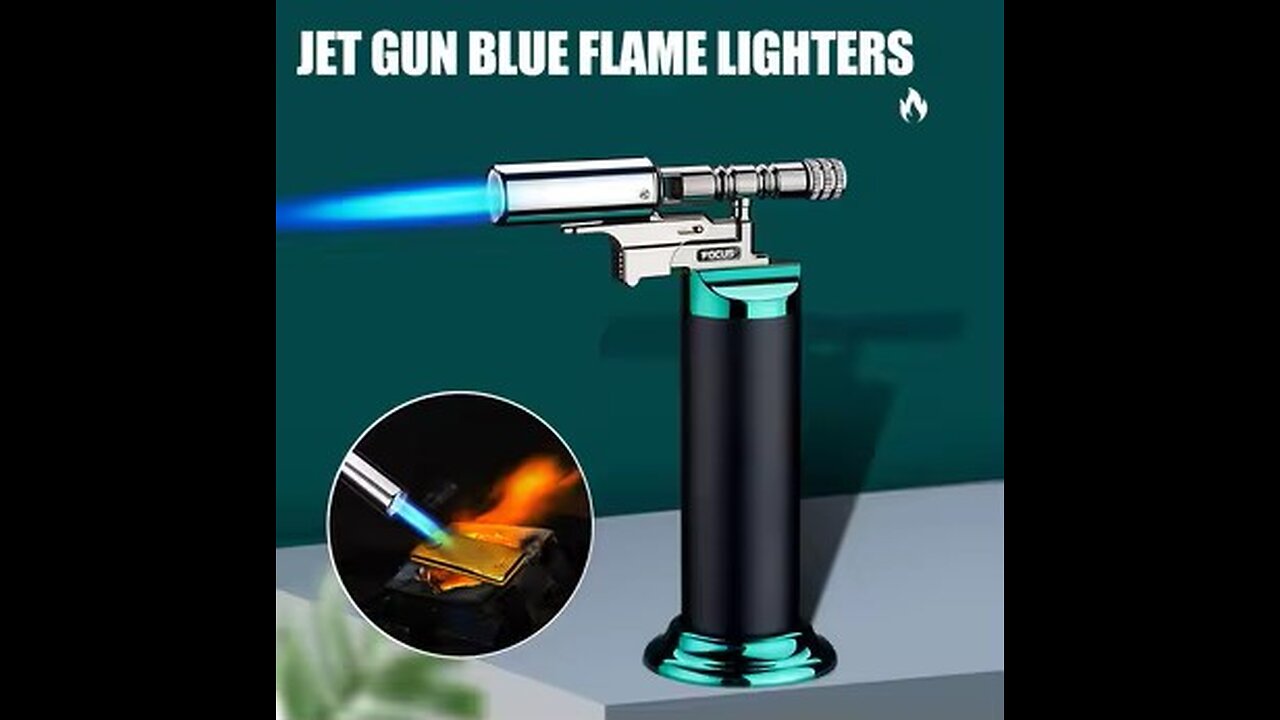 Multifunctional Inflatable Lighter Spray Gun> Strong Blue Flame, Adjustable Flame Size, 360°