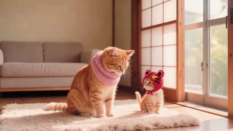 Tiger-Hat Kitten Breaks Vase & Hides Shards – MaMa Cat Doesn't Scold, Teaching Him Honesty’s Value