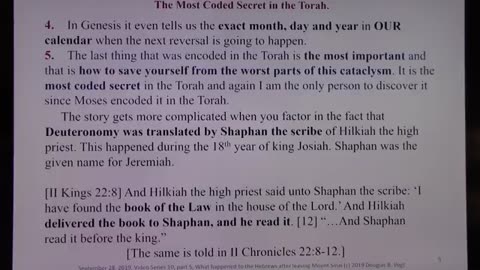 Series 10, Part 5, How to survive the polar reversal and ice age. The greatest secret in the Torah
