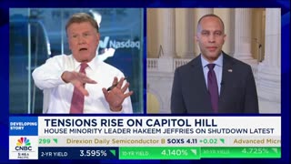 CNBC completely embarrassed Hakeem Jeffries for HOLDING the Government HOSTAGE