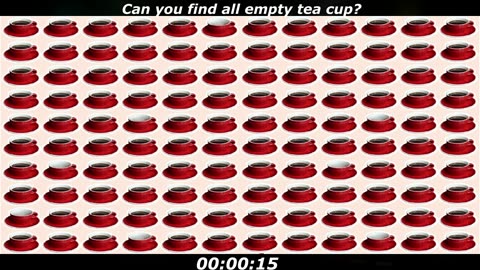 Tea Cup puzzle: Can you find all empty tea cup?