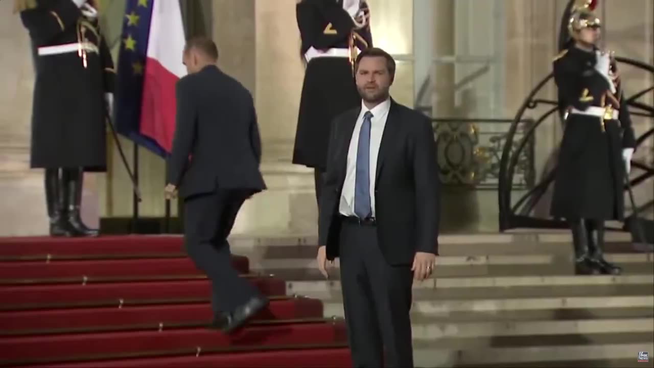 VP Vance just arrived at the Élysée Palace in Paris to meet with French officials