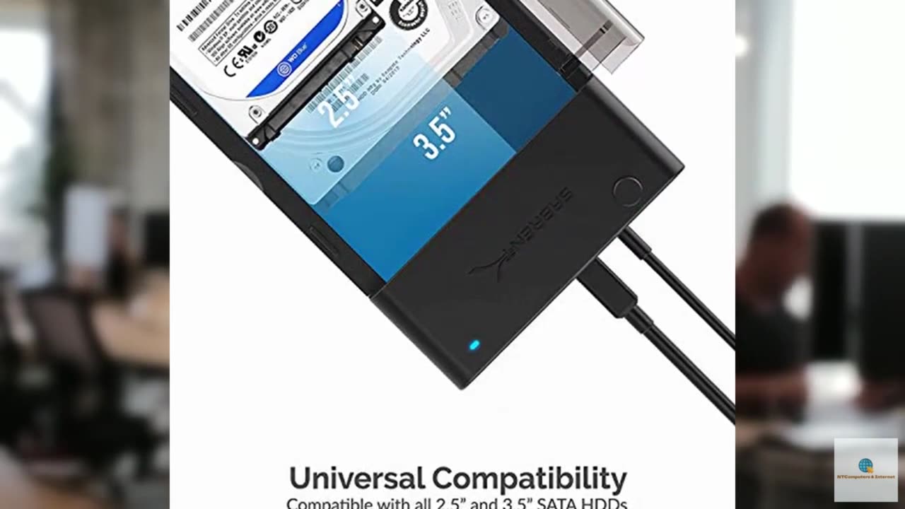 SABRENT USB 3.0 to SATA External Hard Drive Lay Flat Docking Station with Built